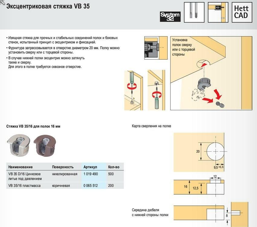 Установка эксцентриков для мебели схема установки