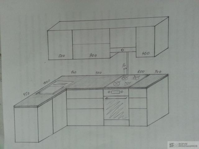 Как нарисовать проект кухни самостоятельно угловой карандашом