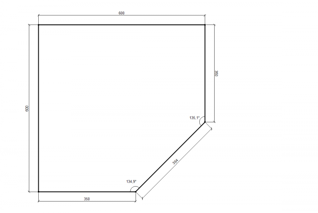 Расчет фасада углового шкафа на кухню