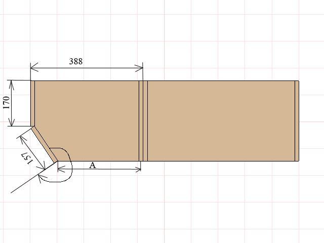 Расчет фасада углового шкафа на кухню