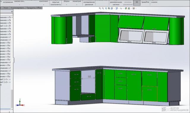 Корпусная мебель в solidworks