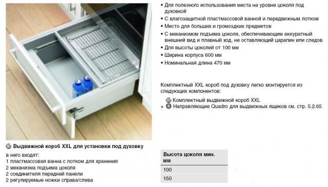 Выдвижной короб под духовку