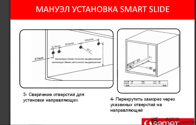 Направляющие скрытого монтажа самет схема монтажа