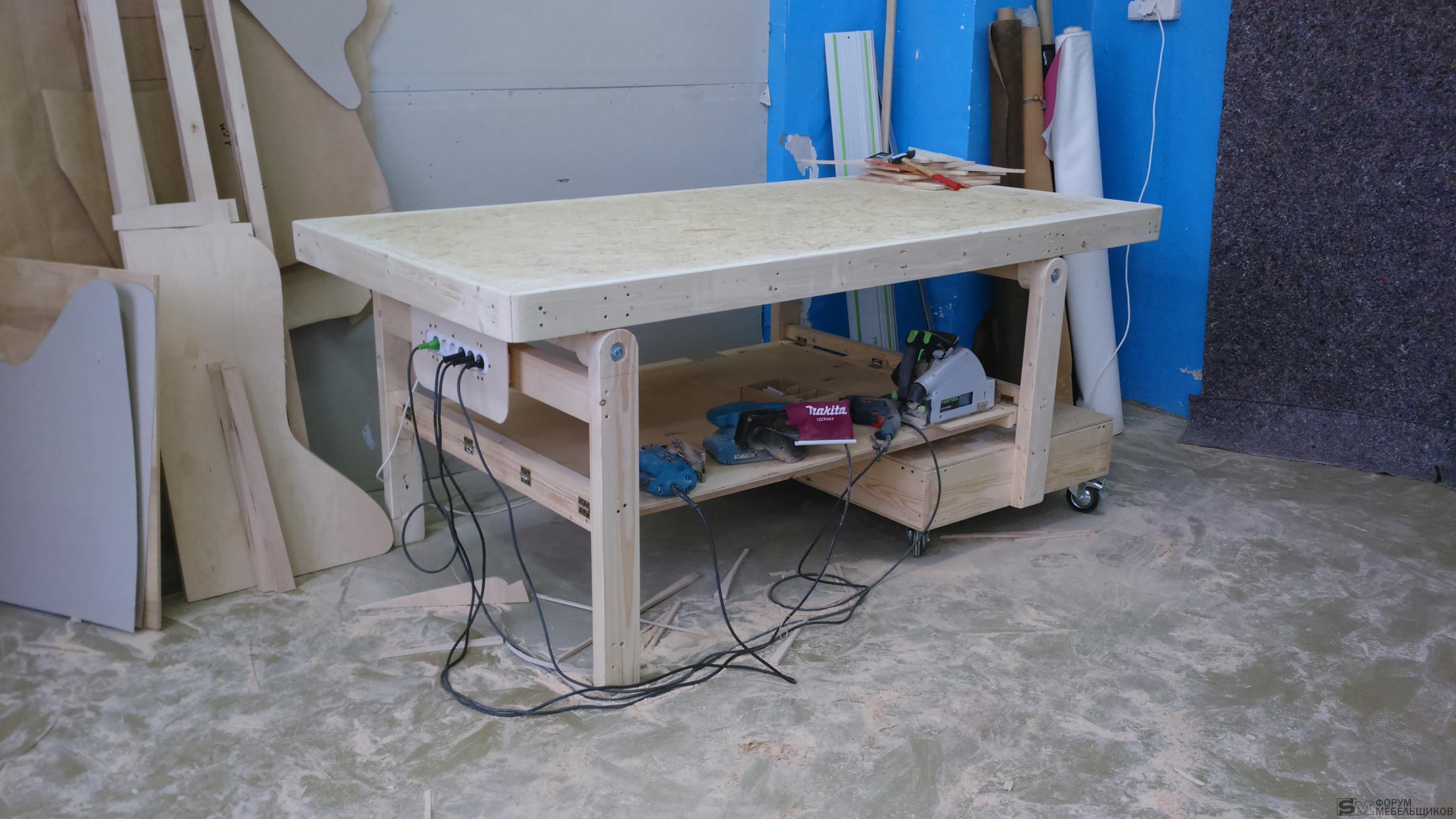 Откидной стол для мастерской