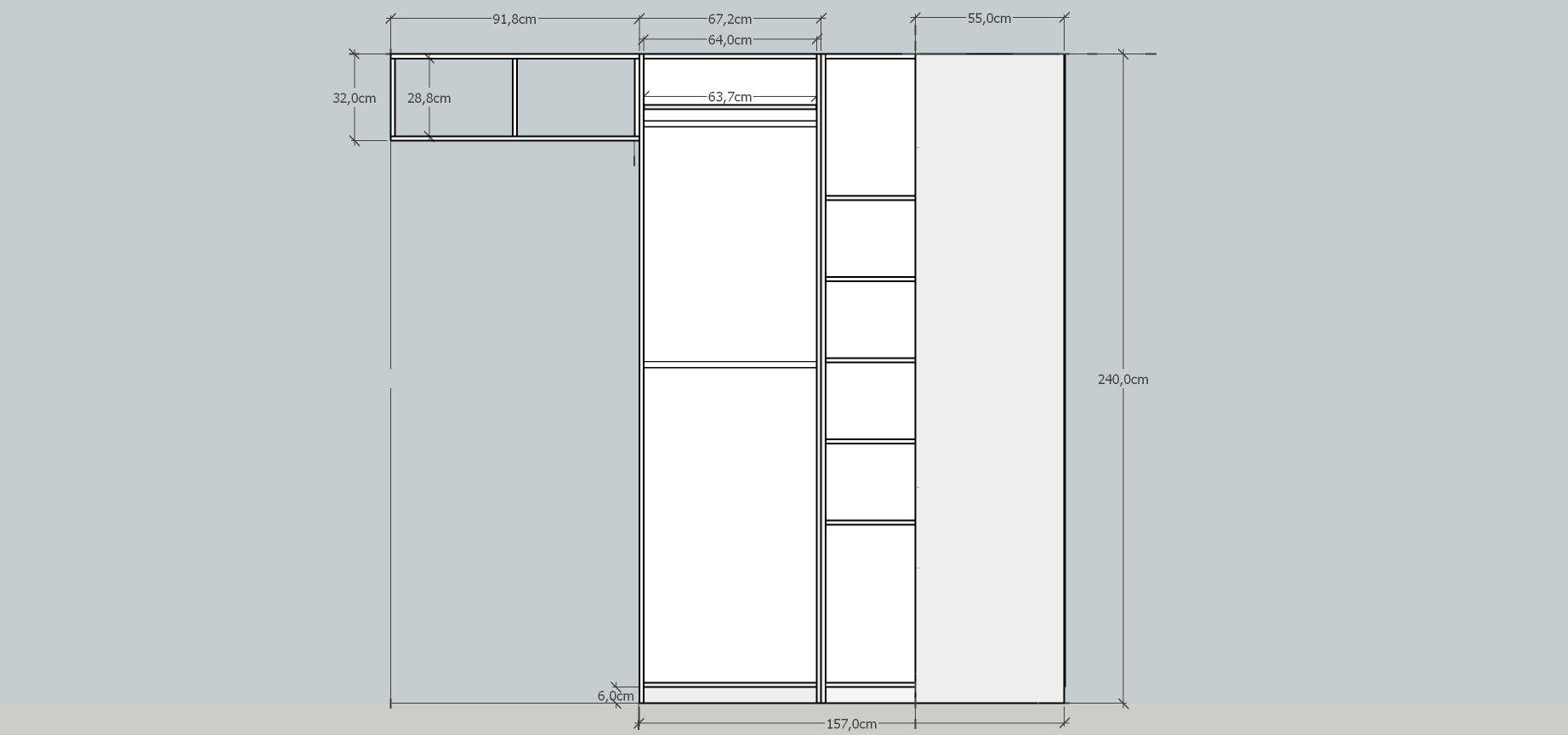 Проектирование шкафа в sketchup